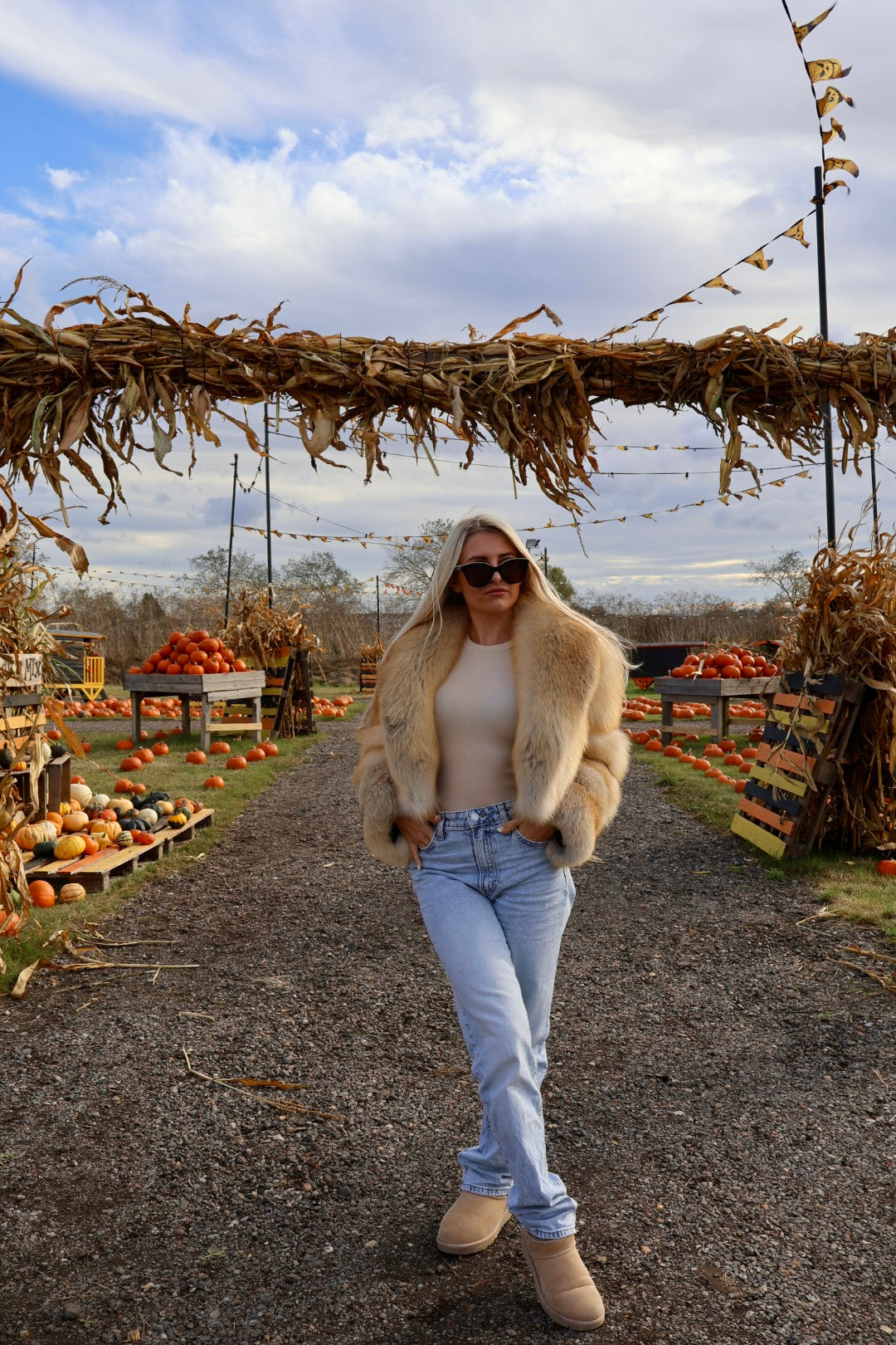 Straight Rows Collar Coat