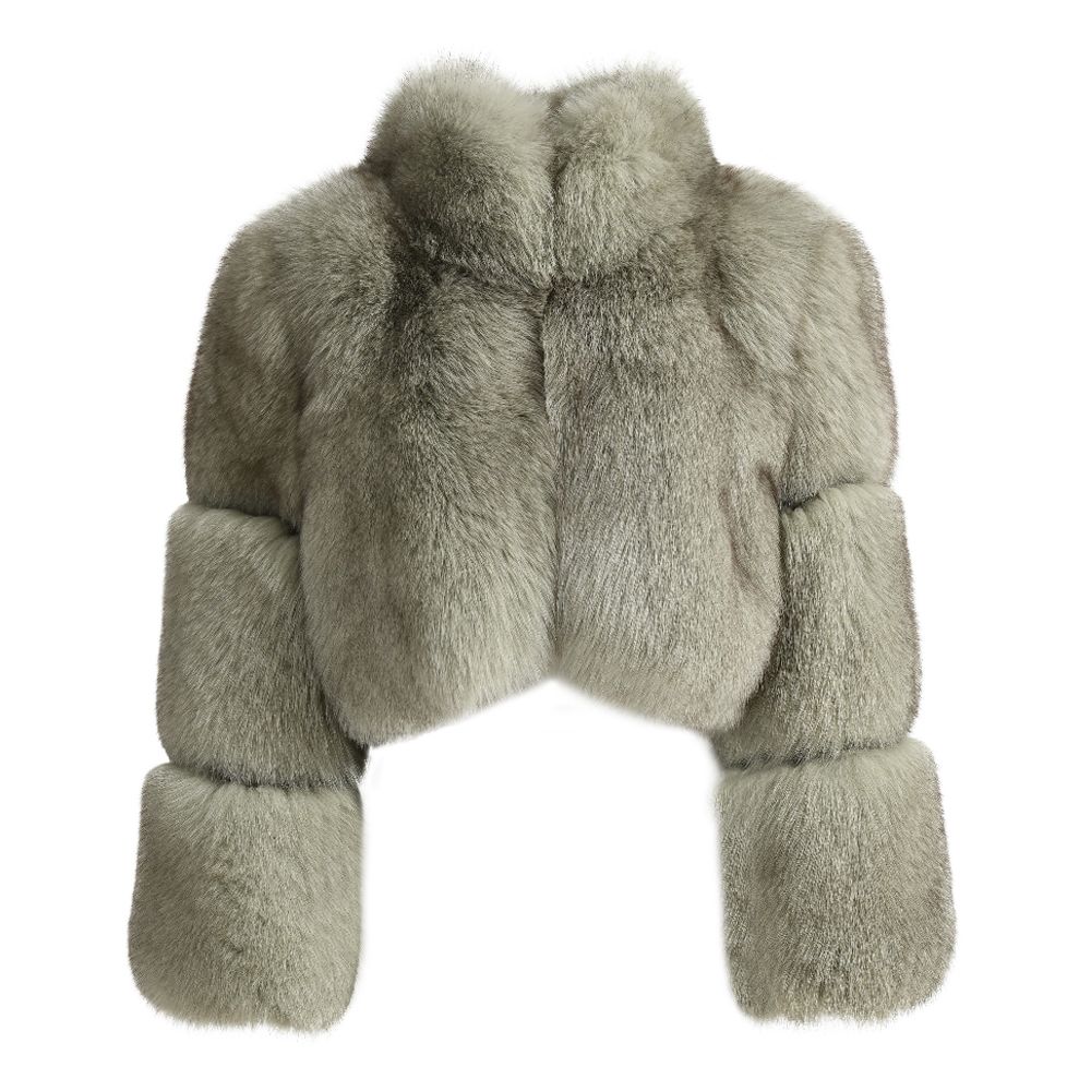 Straight Rows Cropped Collar Coat